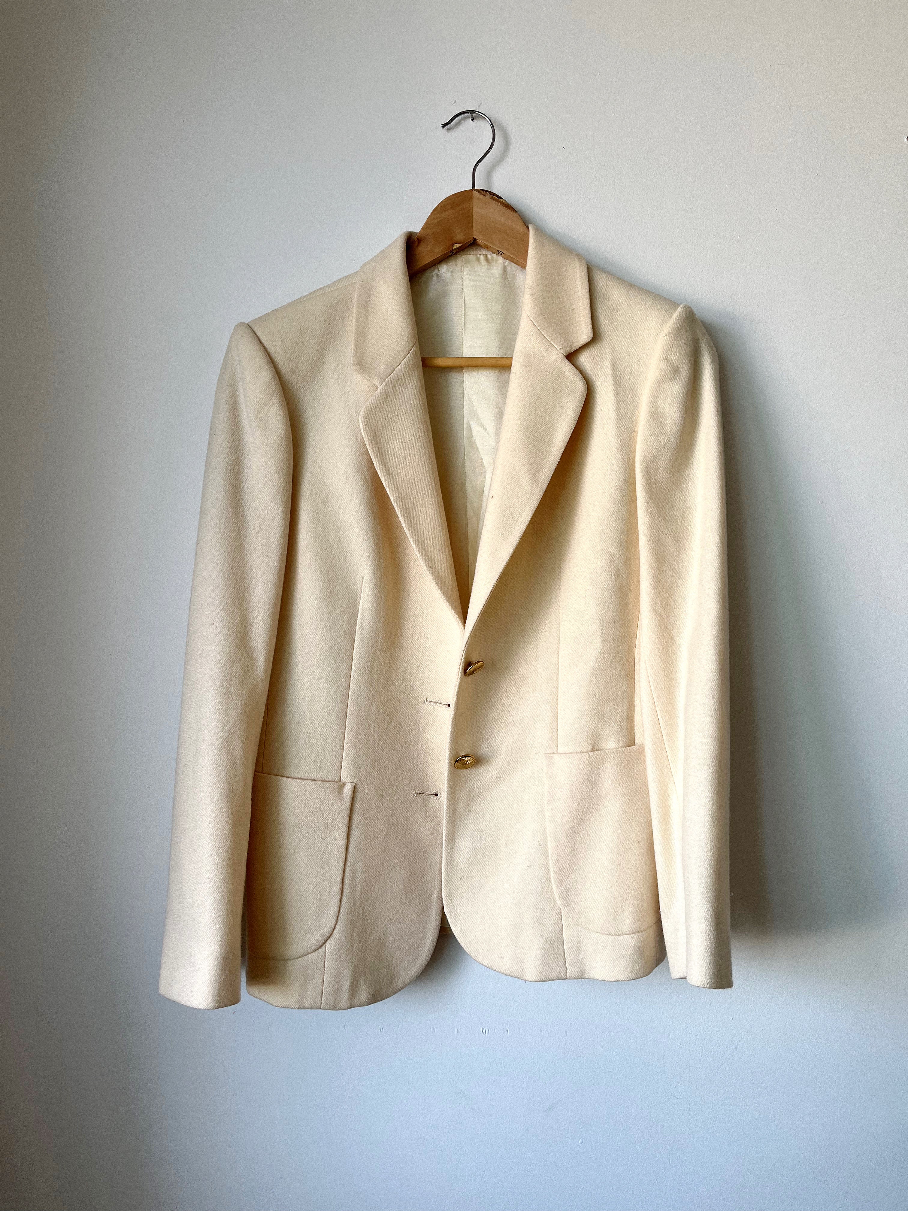 Cream clearance wool blazer