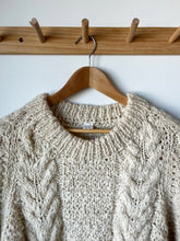 Load image into Gallery viewer, Cream Wool Cable Knit Sweater
