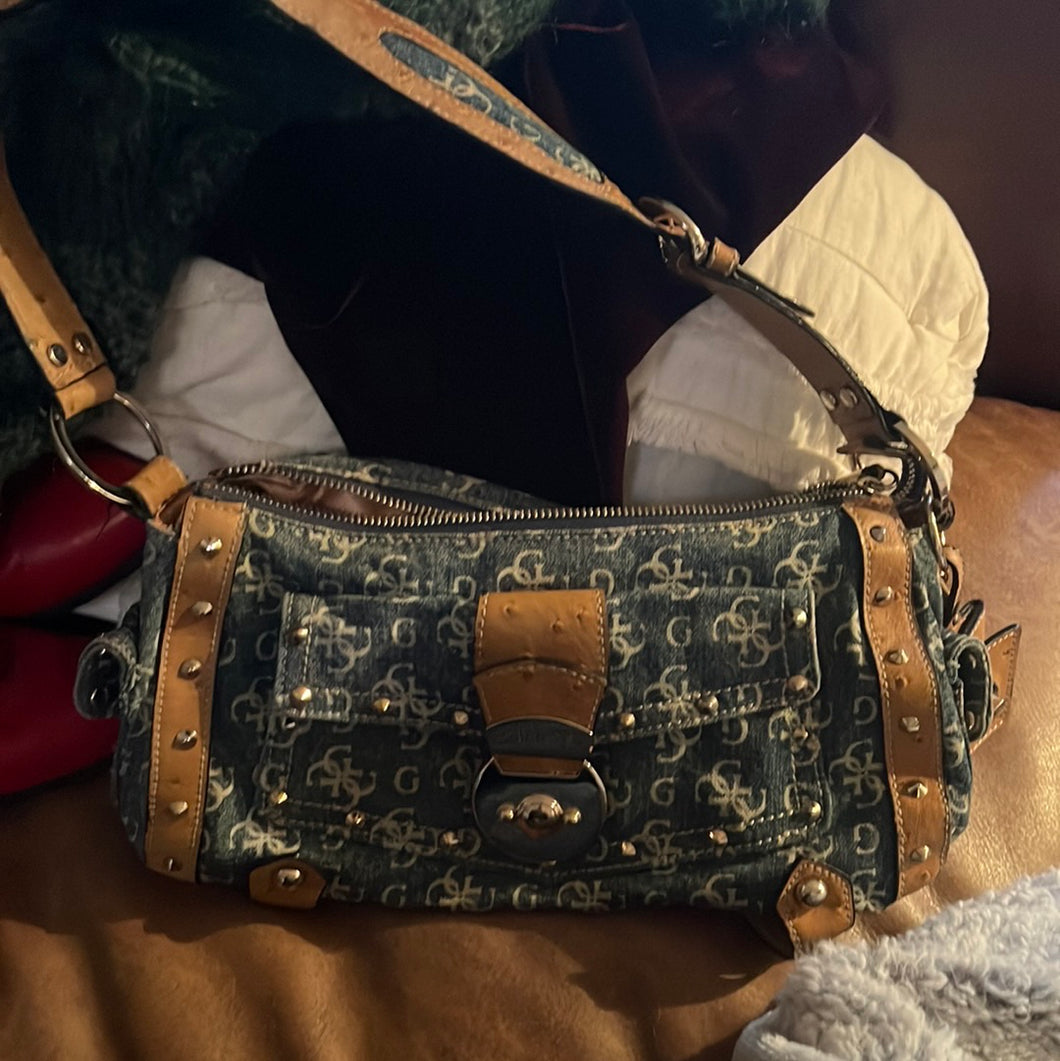 Denim guess purse