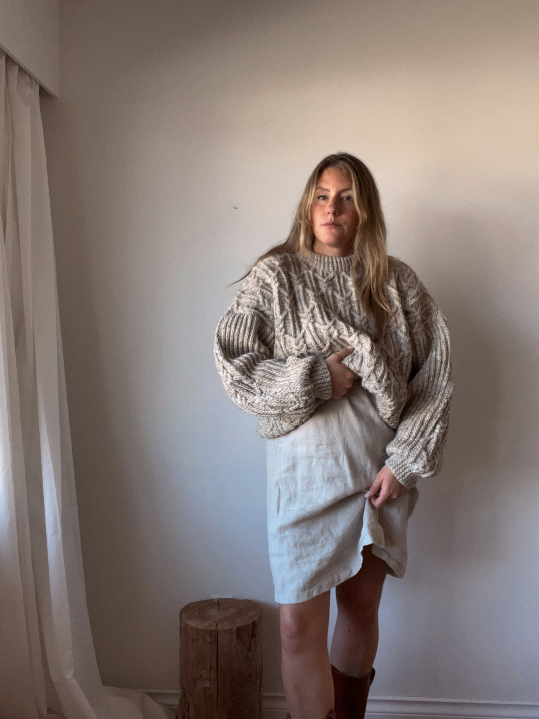 Vintage Greige Wool Knit