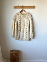 Load image into Gallery viewer, Cream Wool Cable Knit Sweater
