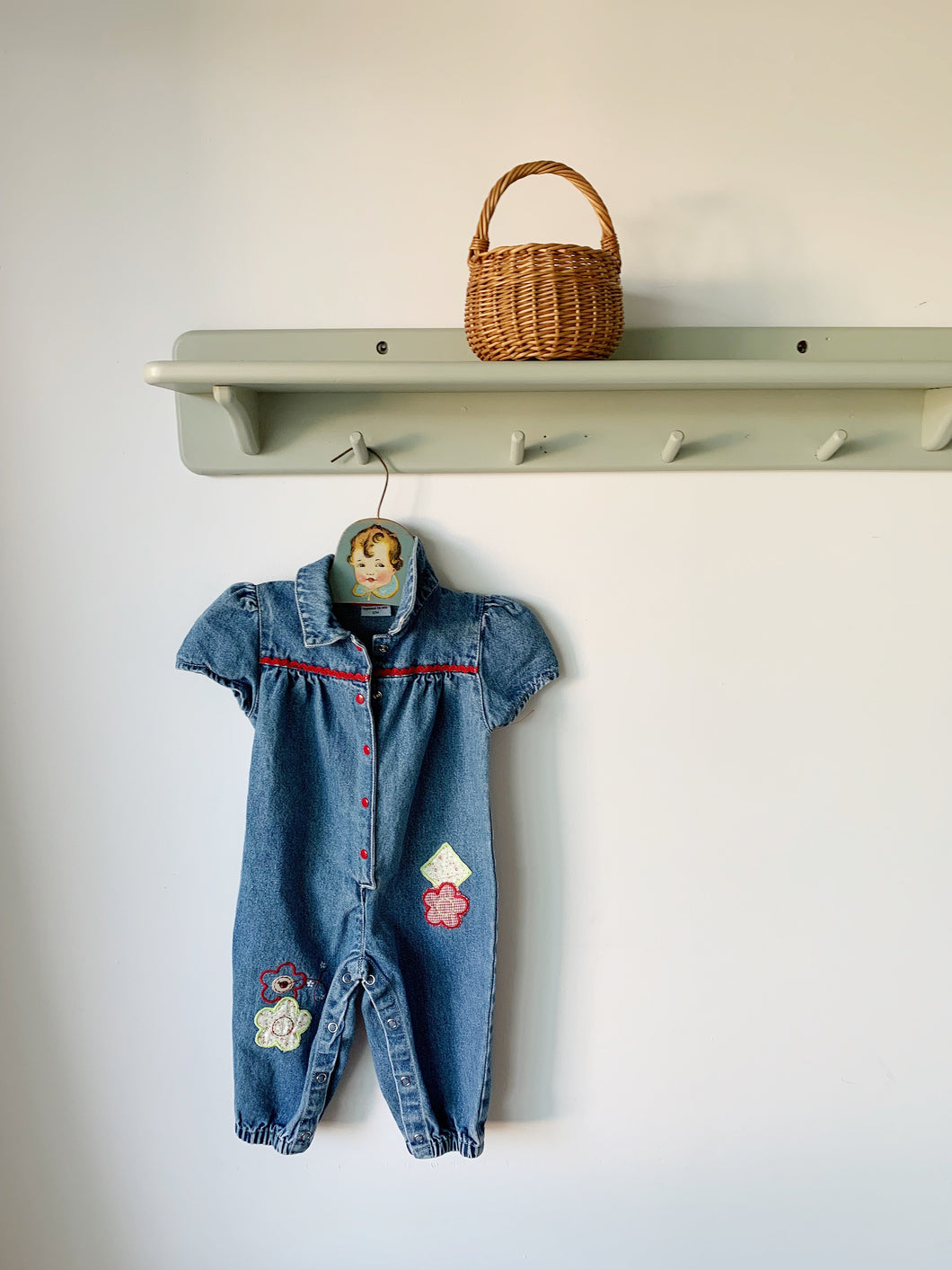 Vintage Denim Patch Romper