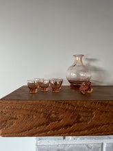 Load image into Gallery viewer, Art Deco Depression Glass Decanter and Glasses
